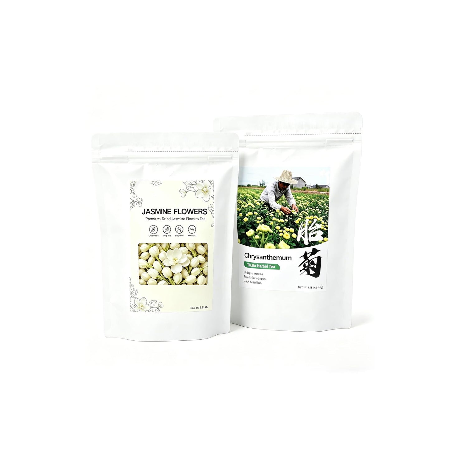 YUNJIAN Dried Jasmine Flowers, Chrysanthemum Tea, Chinese Chrysanthemum Herbal Flower Tea Loose Leaves